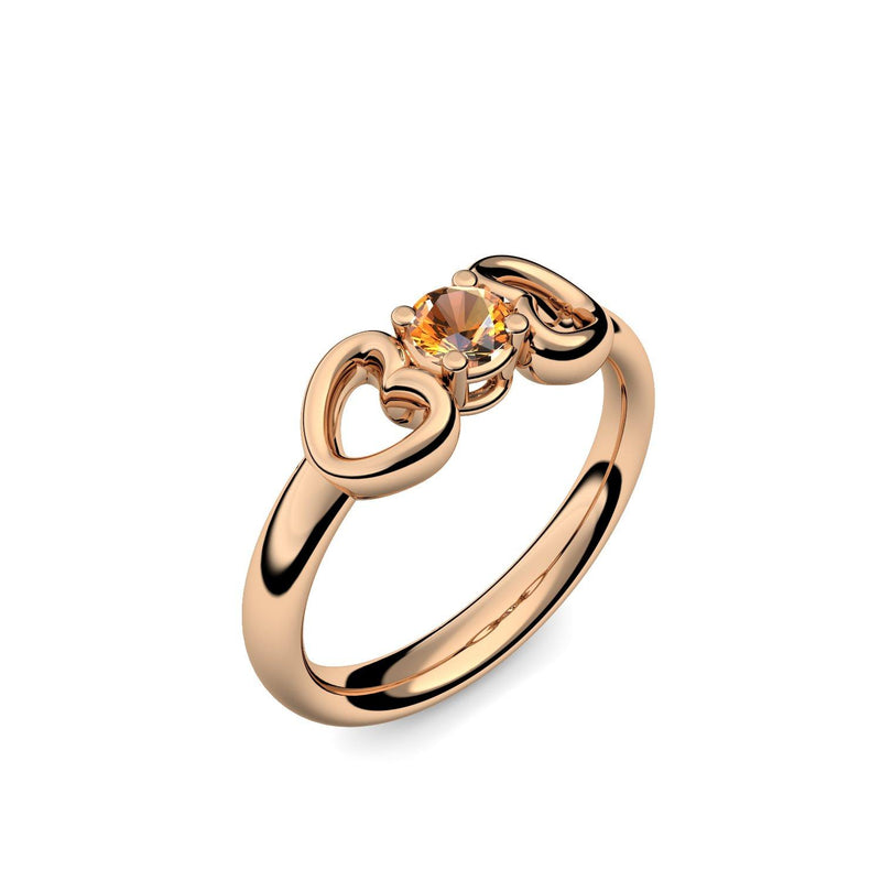 Ring Verlobungsring Rosegoldvergoldet Citrin