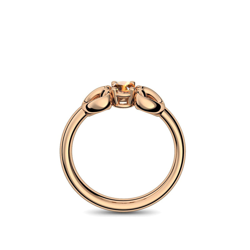 Ring Verlobungsring Rosegoldvergoldet Citrin