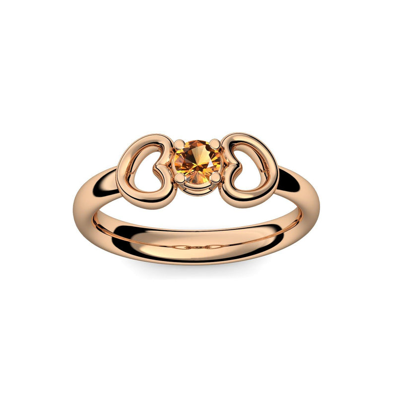 Ring Verlobungsring Rosegoldvergoldet Citrin