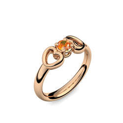 Ring Verlobungsring Rosegoldvergoldet Feueropal