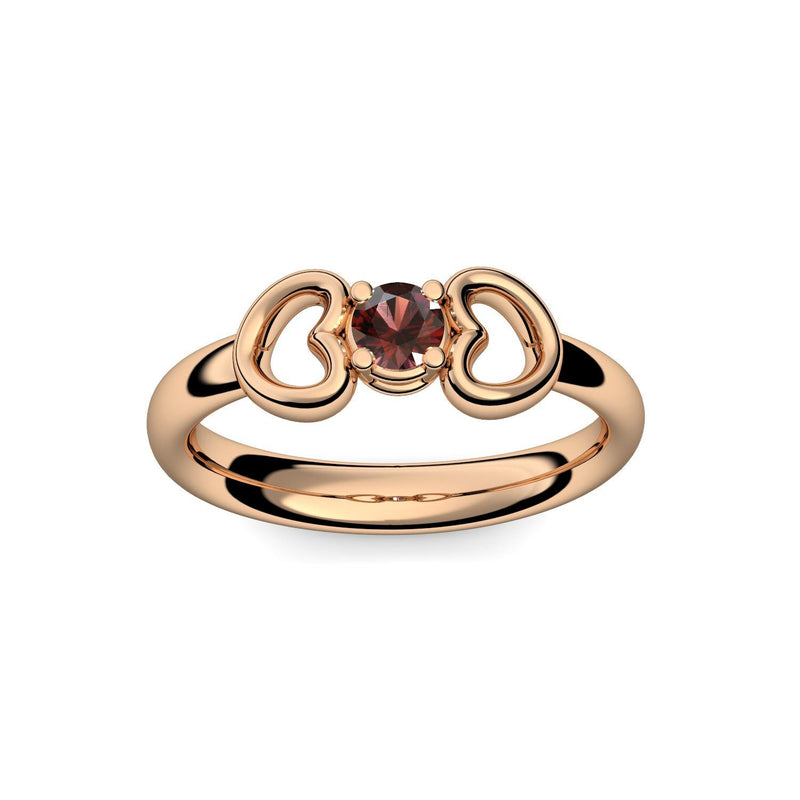 Ring Verlobungsring Rosegoldvergoldet Granat