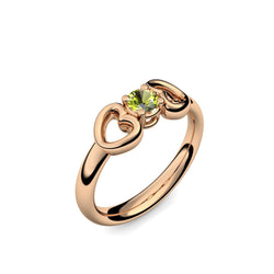 Ring Verlobungsring Rosegoldvergoldet Peridot