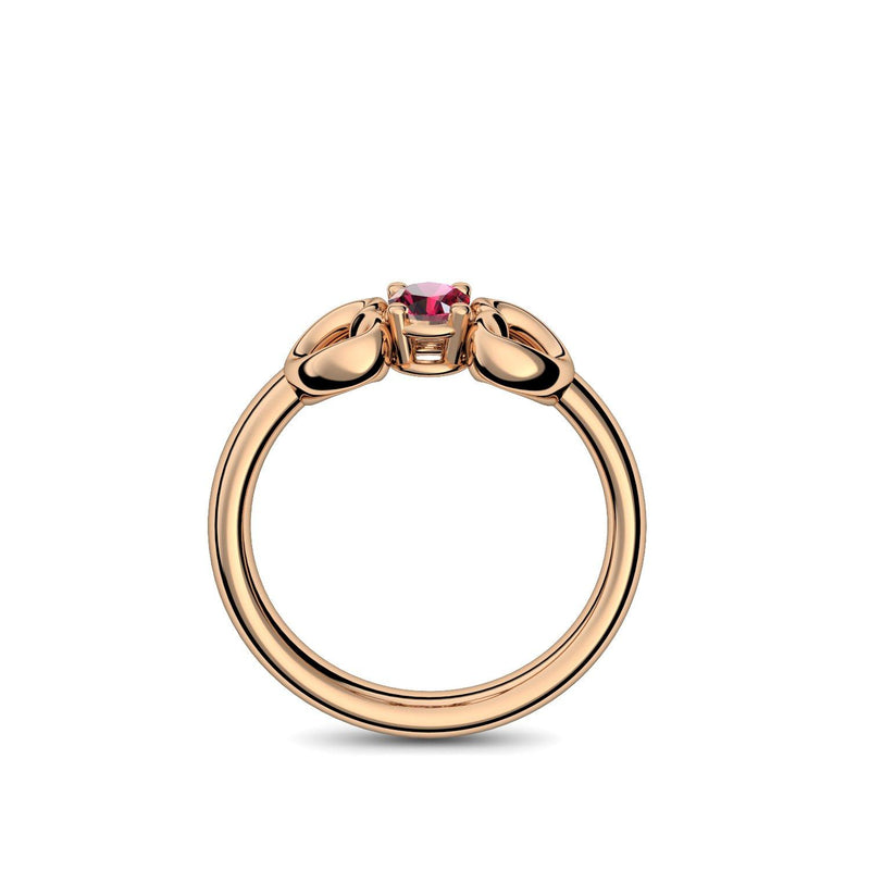 Ring Verlobungsring Rosegoldvergoldet Rubin