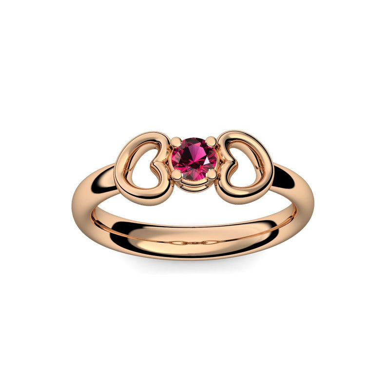 Ring Verlobungsring Rosegoldvergoldet Rubin