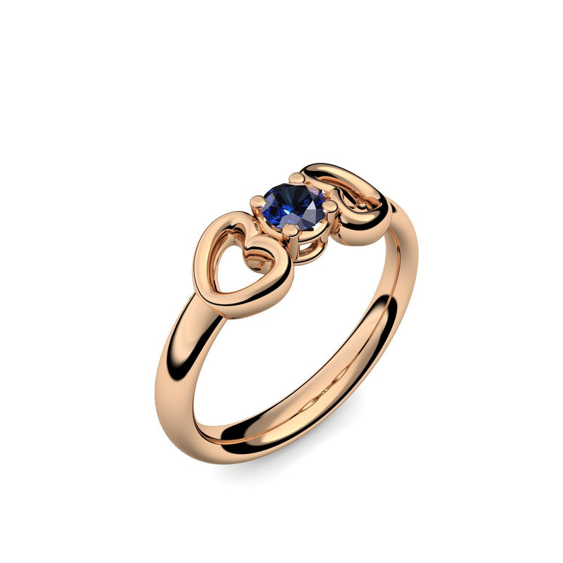 Ring Verlobungsring Rosegoldvergoldet Saphir