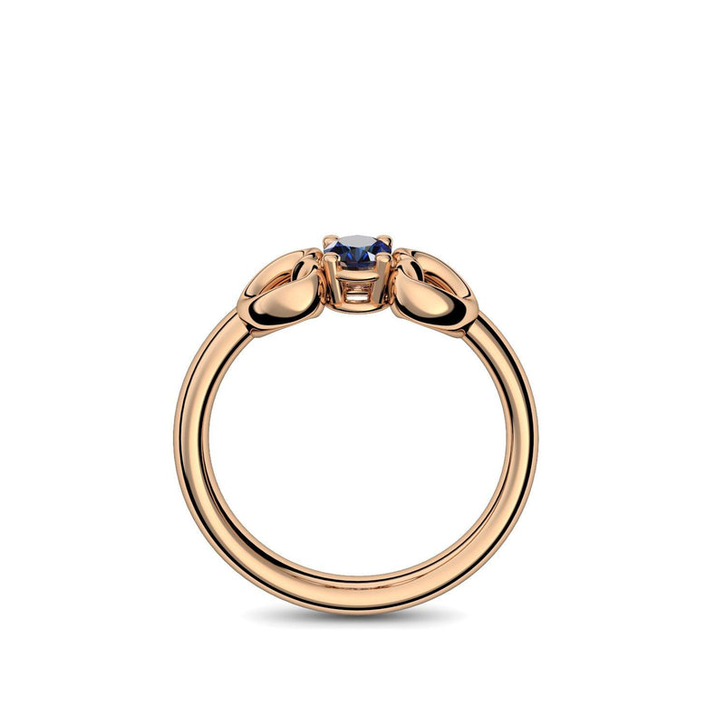 Ring Verlobungsring Rosegoldvergoldet Saphir