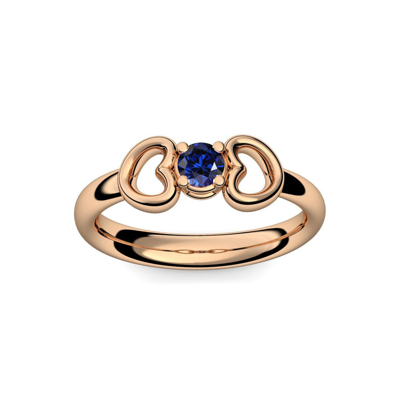 Ring Verlobungsring Rosegoldvergoldet Saphir