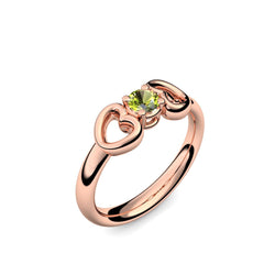 Ring Verlobungsring Rotgoldvergoldet Peridot