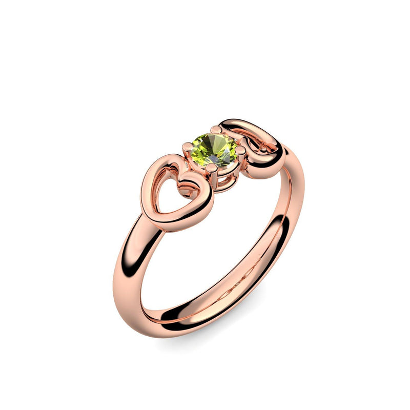 Ring Verlobungsring Rotgoldvergoldet Peridot