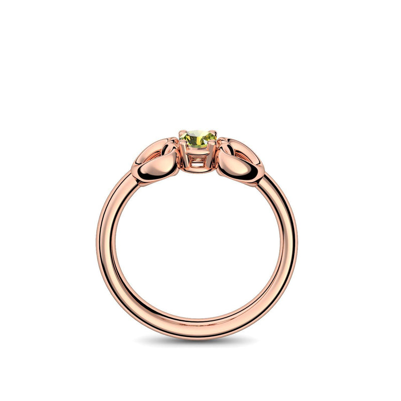 Ring Verlobungsring Rotgoldvergoldet Peridot