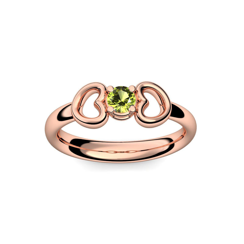 Ring Verlobungsring Rotgoldvergoldet Peridot