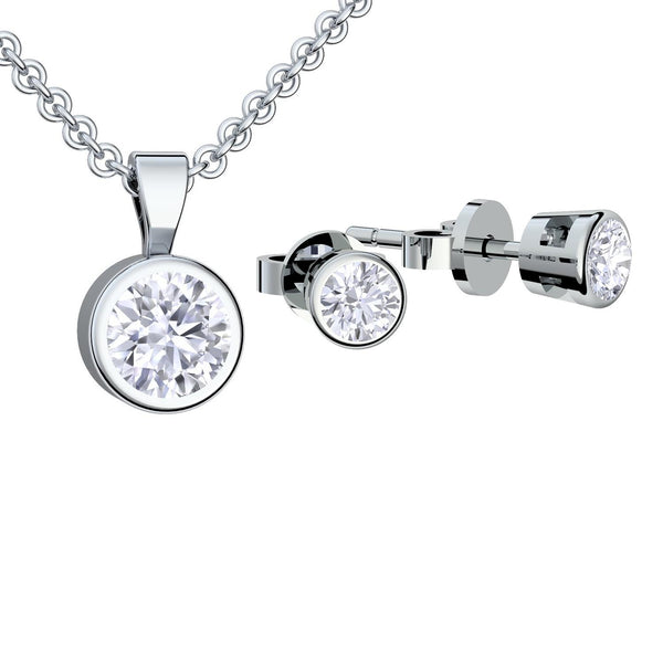 Amoonic StarDreams Schmuckset aus 925 Sterling Silber mit Zirkonia