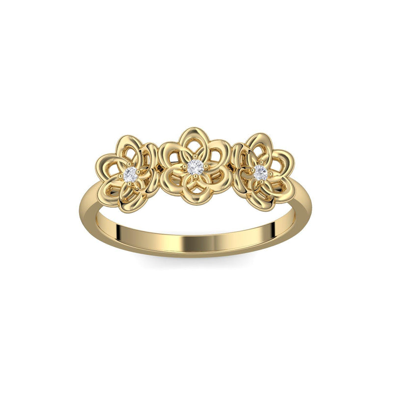 Verlobungsring Blume Gelbgold Brillant