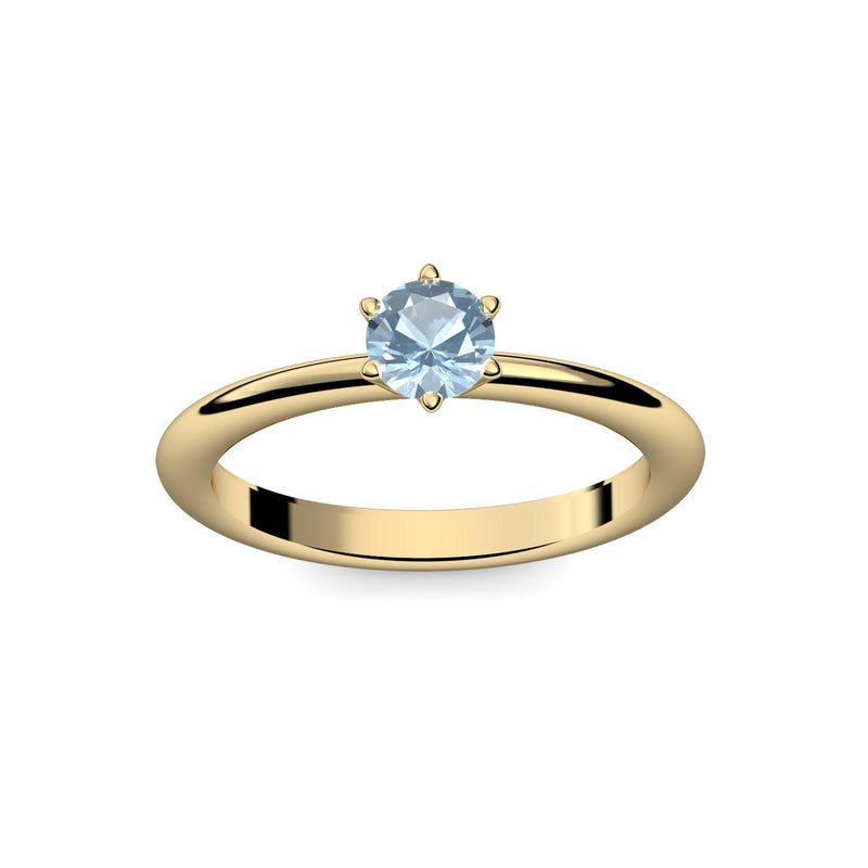 Verlobungsring Damen Gelbgold Aquamarin