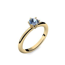 Verlobungsring Damen Gelbgold Blautopas