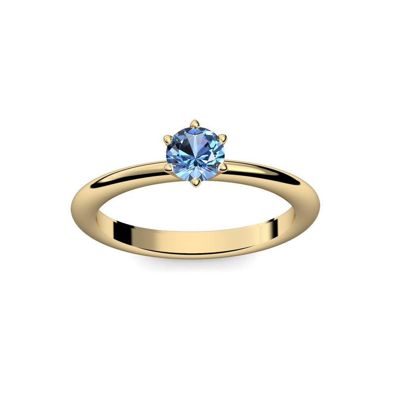 Verlobungsring Damen Gelbgold Blautopas