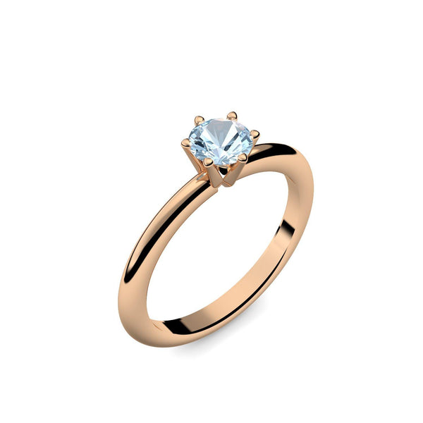 Verlobungsring Damen Rosegold Aquamarin