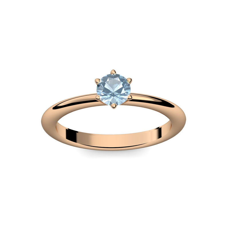 Verlobungsring Damen Rosegold Aquamarin