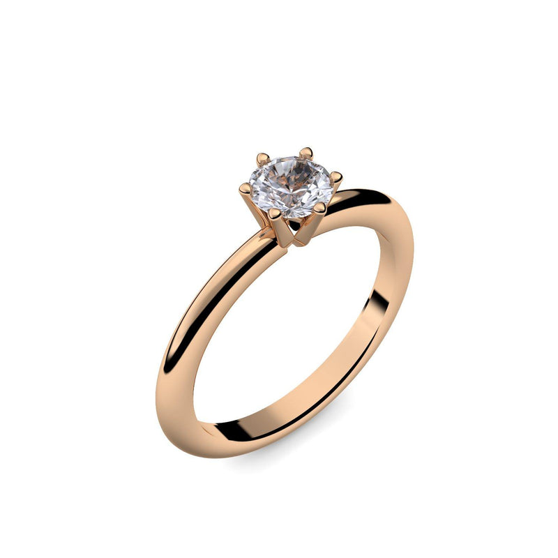 Verlobungsring Damen Rosegold Bergkristall