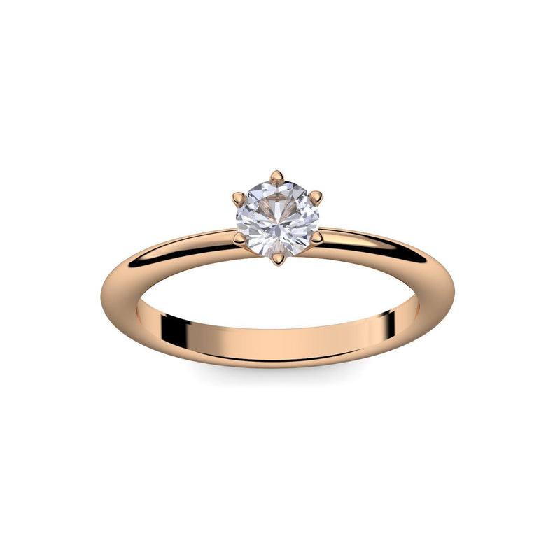 Verlobungsring Damen Rosegold Bergkristall