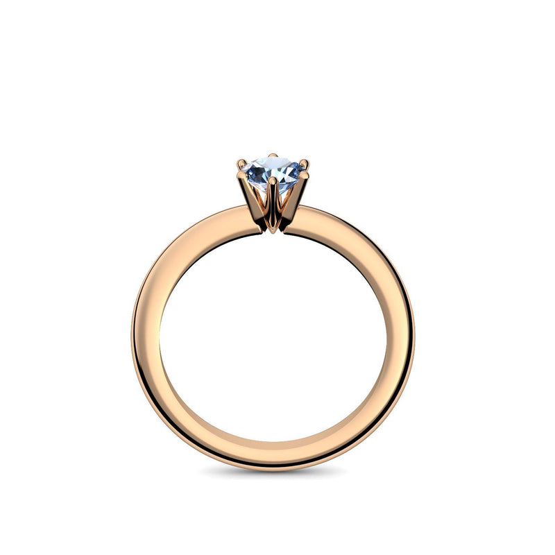 Verlobungsring Damen Rosegold Blautopas