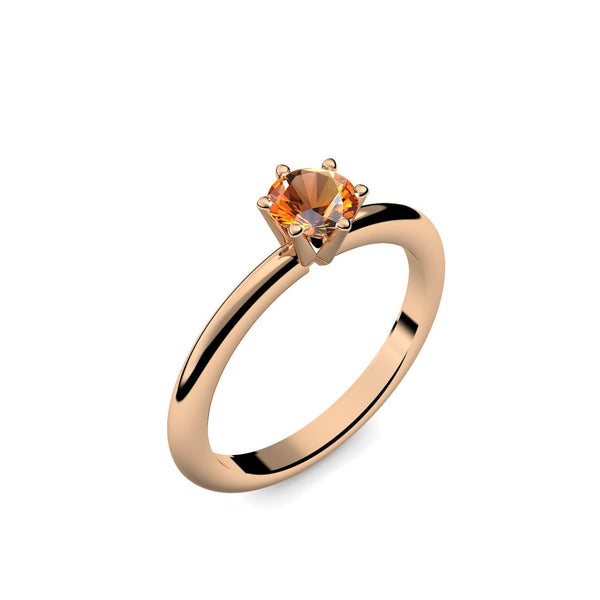 Verlobungsring Damen Rosegold Citrin