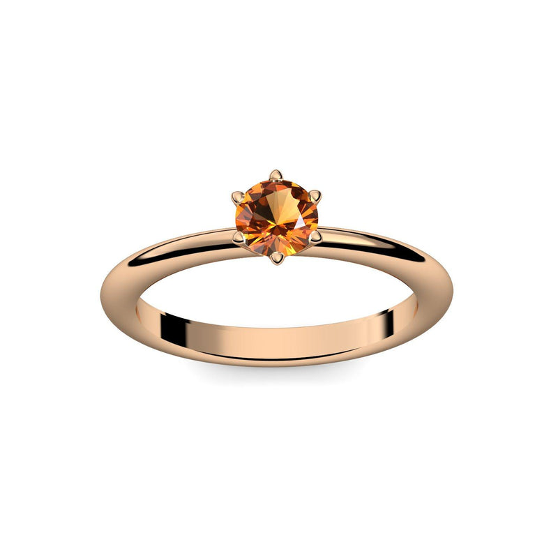 Verlobungsring Damen Rosegold Citrin