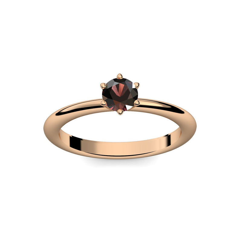 Verlobungsring Damen Rosegold Granat