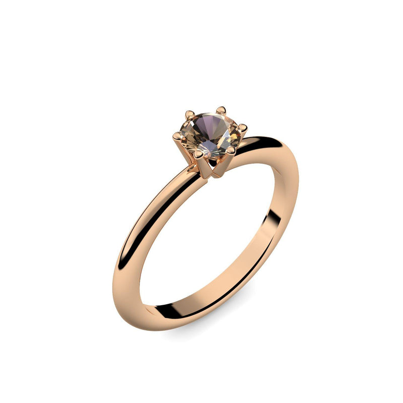 Verlobungsring Damen Rosegold Rauchquarz