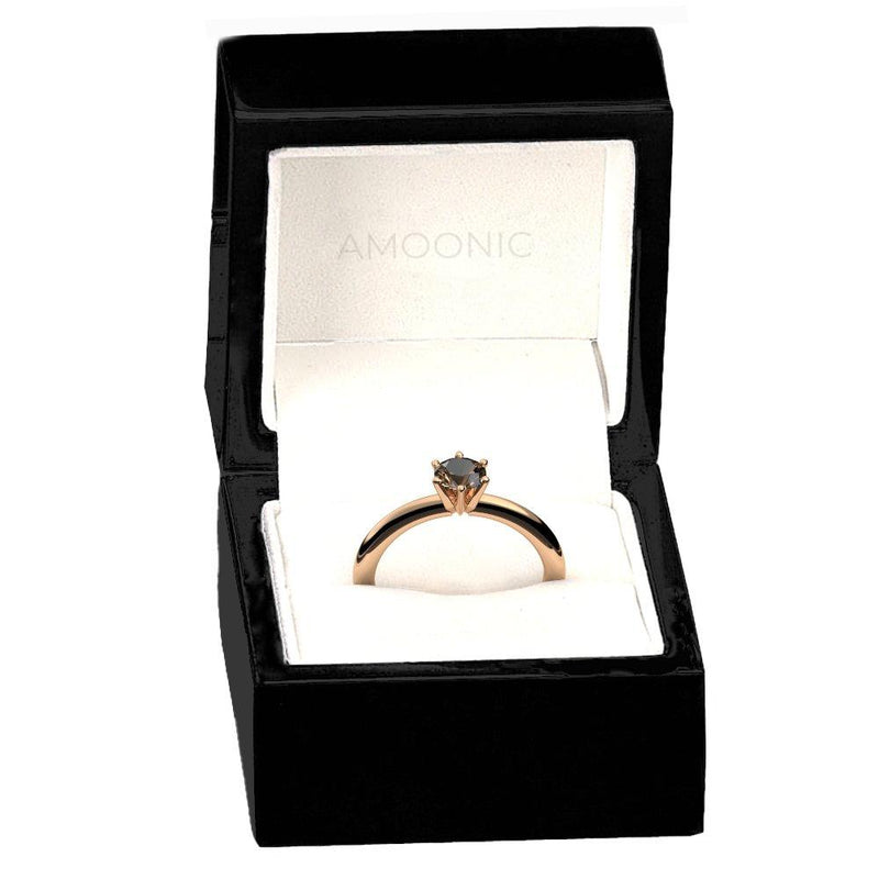 Verlobungsring Damen Rosegold Rauchquarz