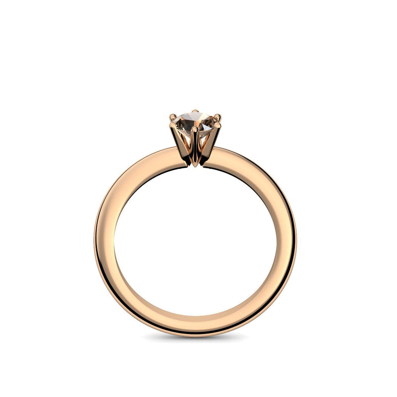 Verlobungsring Damen Rosegold Rauchquarz