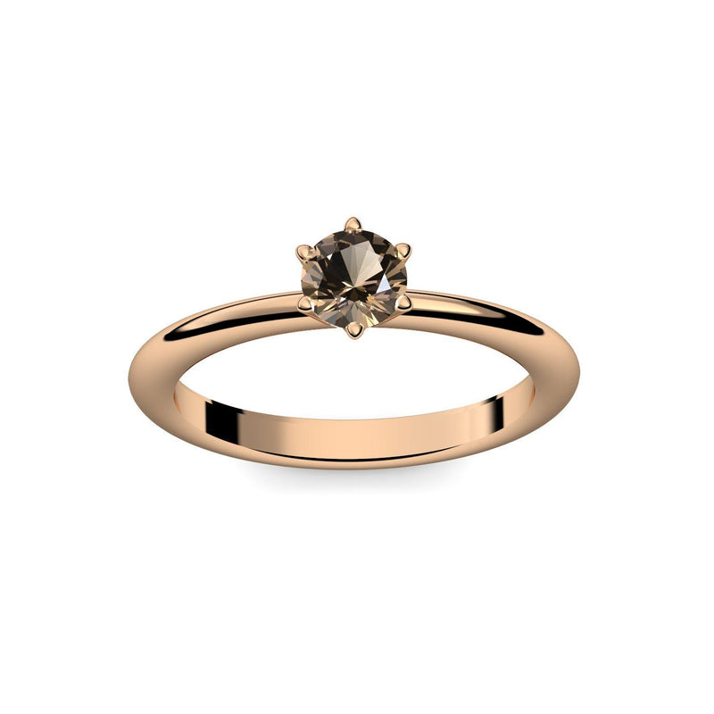 Verlobungsring Damen Rosegold Rauchquarz