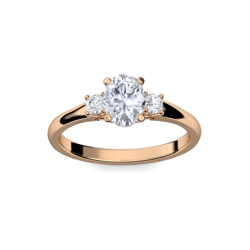 Verlobungsring Damen Rosegold Zirkonia