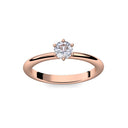 Verlobungsring Damen Rotgold Bergkristall