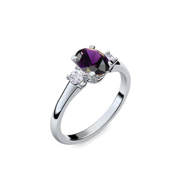 Verlobungsring Damen Silber Amethyst