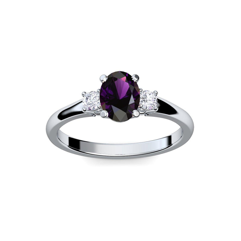 Verlobungsring Damen Silber Amethyst