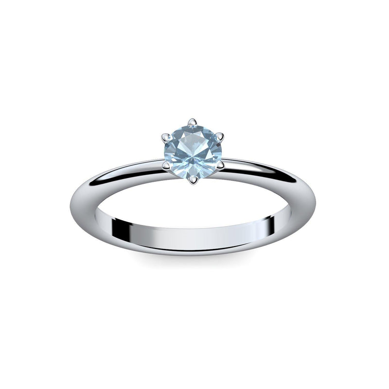 Verlobungsring Damen Silber Aquamarin