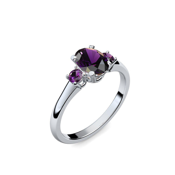 Verlobungsring Damen Weissgold Amethyst