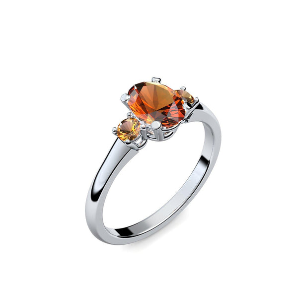 Verlobungsring Damen Weissgold Citrin
