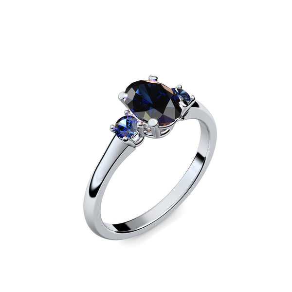 Verlobungsring Damen Weissgold Saphir