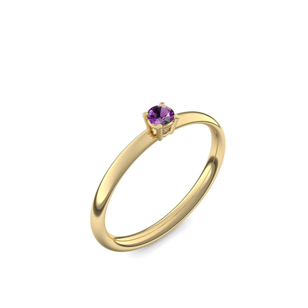 Verlobungsring Gelbgold Amethyst