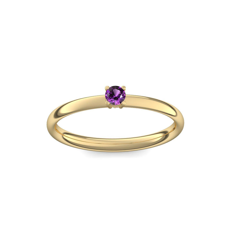 Verlobungsring Gelbgold Amethyst