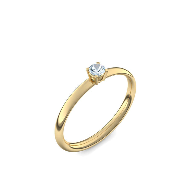 Verlobungsring Gelbgold Aquamarin