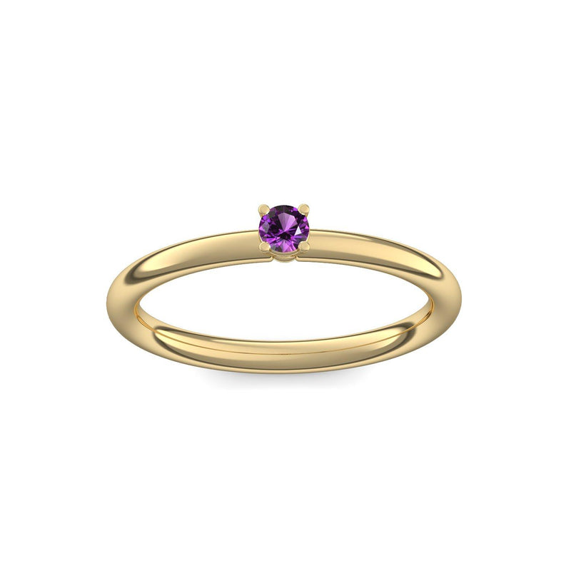 Verlobungsring Klassisch Gelbgold Amethyst