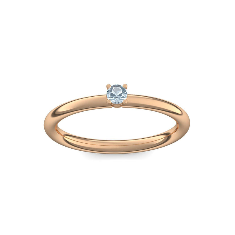 Verlobungsring Klassisch Rosegold Aquamarin