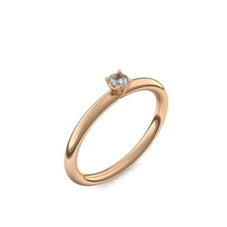 Verlobungsring Klassisch Rosegold Bergkristall