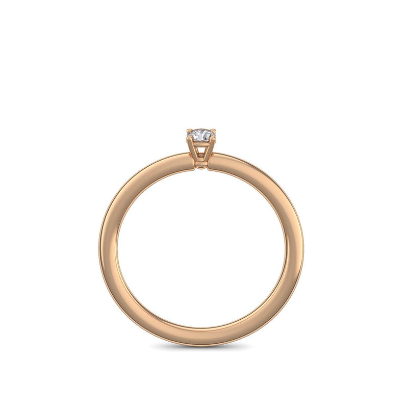 Verlobungsring Klassisch Rosegold Bergkristall