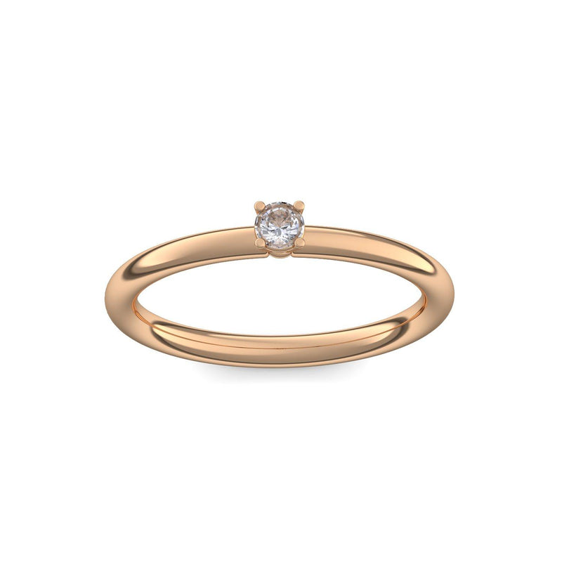 Verlobungsring Klassisch Rosegold Bergkristall