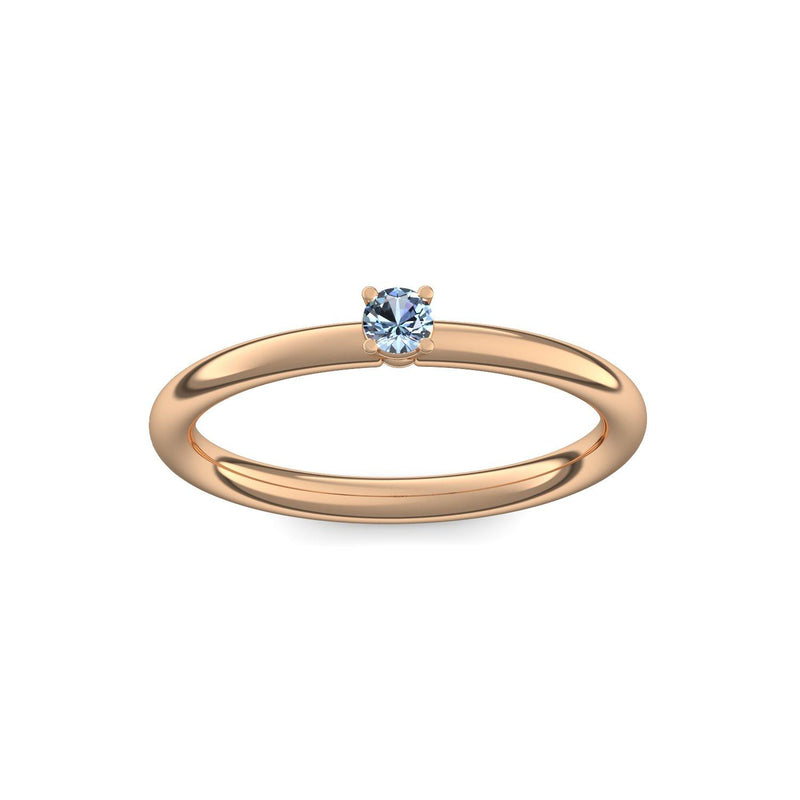 Verlobungsring Klassisch Rosegold Blautopas