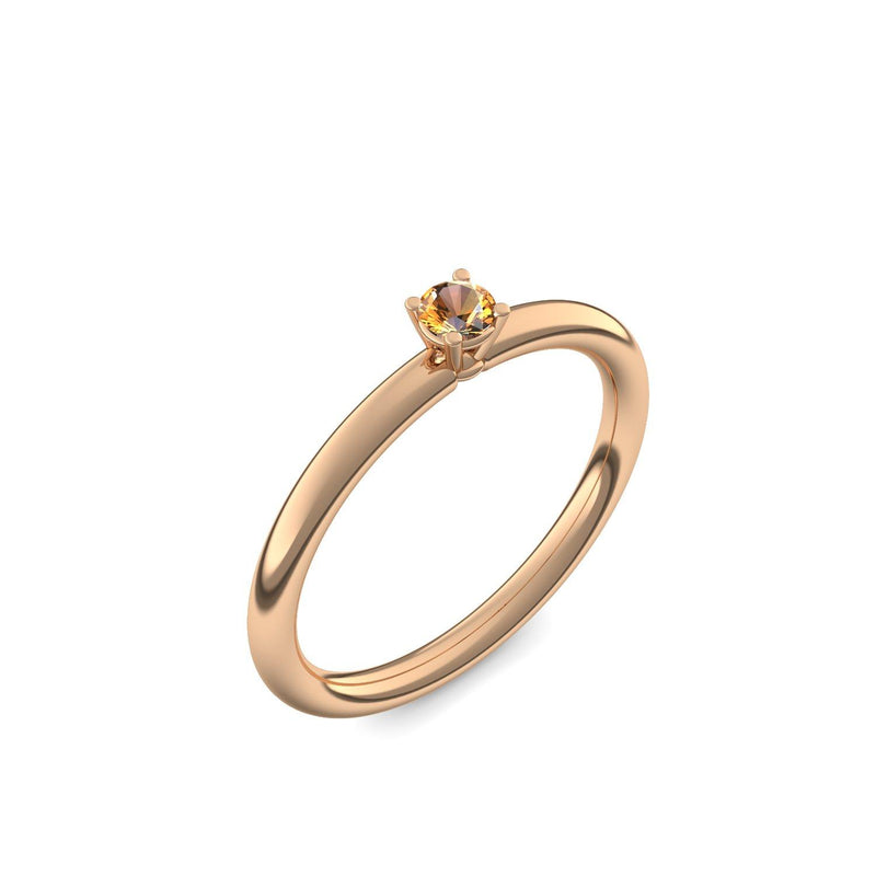 Verlobungsring Klassisch Rosegold Citrin